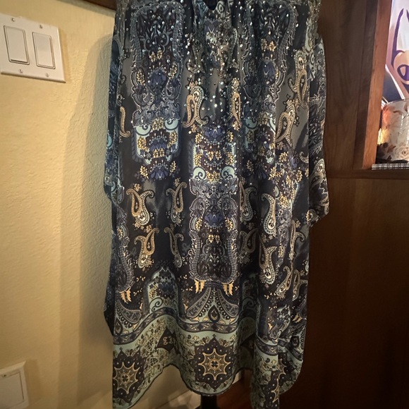 Plus Size 22 Avenue blue top or cover up NWT - Picture 5 of 12